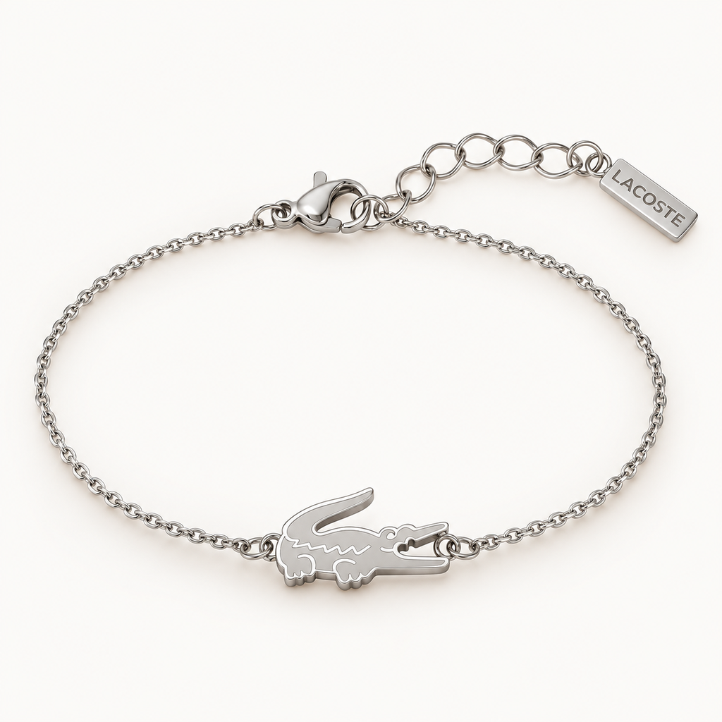 Brazalete Lacoste de mujer (Plateado)